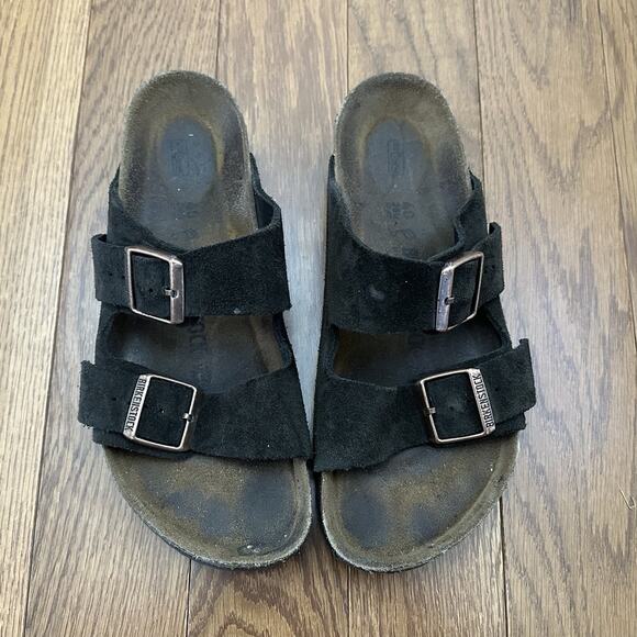 Birkenstock Arizona Soft Footbed Sandals Brown Mocha Suede Women's Size 40 - Picture 1 of 9